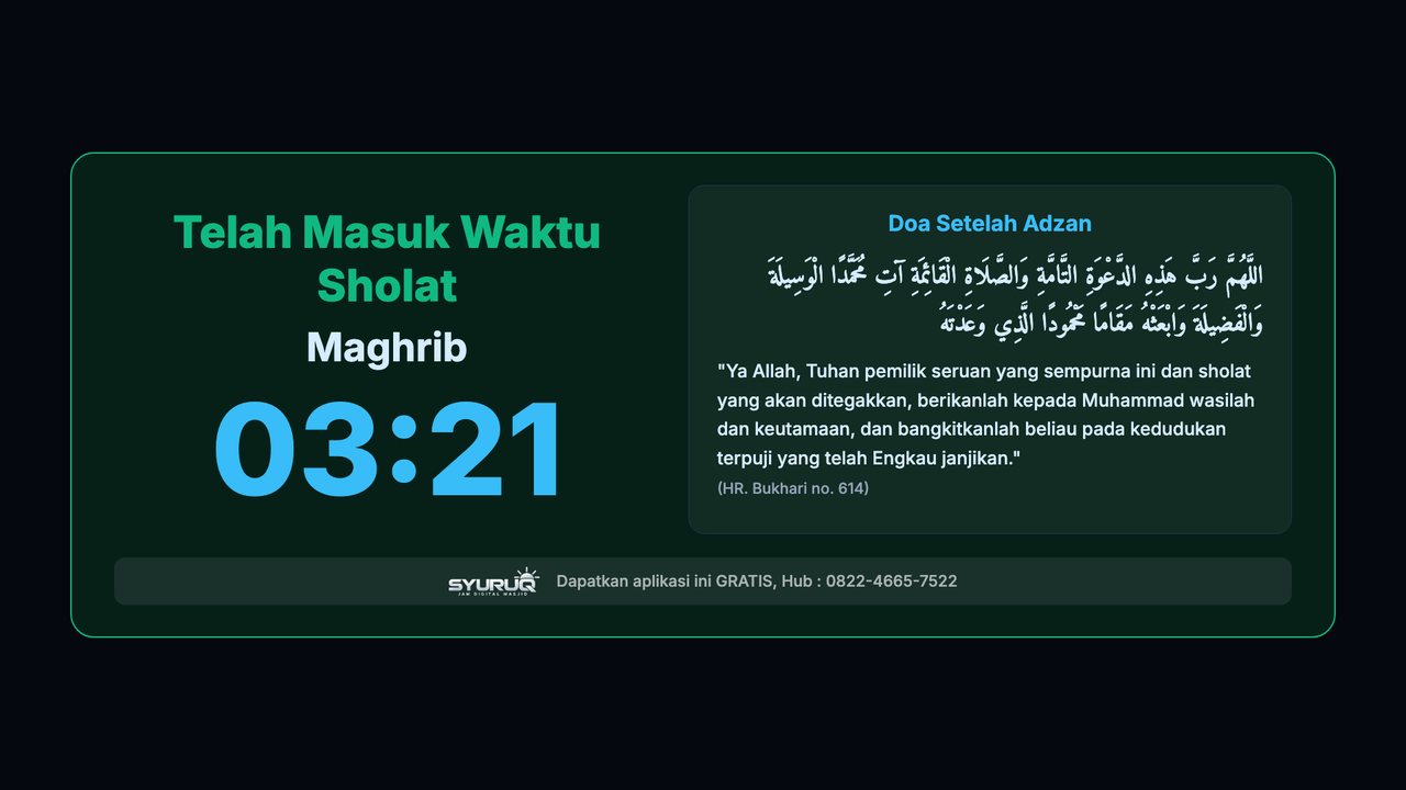 Layar saat adzan