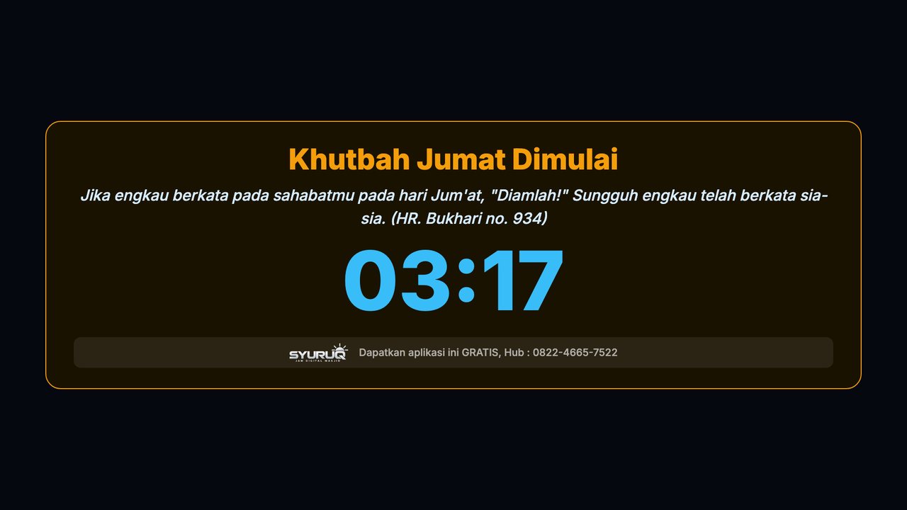 Layar khutbah Jumat